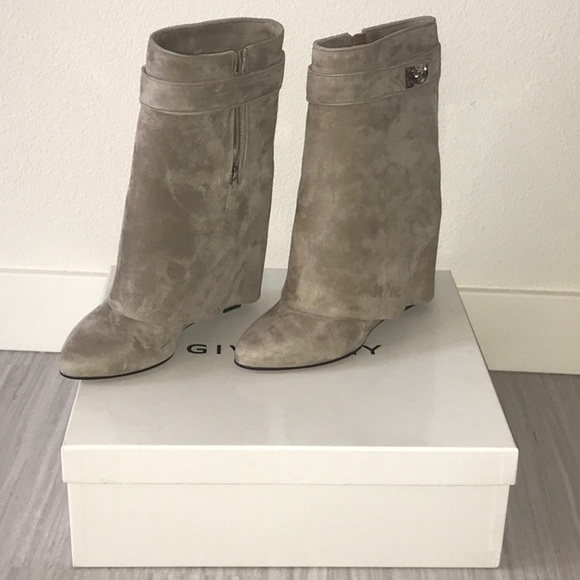givenchy shark lock boots suede